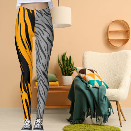 Personalisiertes Foto Leopard Wildkatzen Tier Leggings