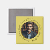 Personalisiertes Foto leuchtet goldgelb Magnet (Vorderseite/Rückseite)