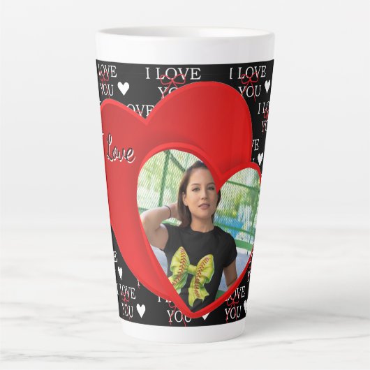 Personalisiertes Foto Lieb dich Milchtasse (Vorderseite)