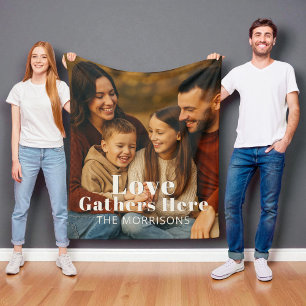 Personalisiertes Foto Liebe Gathers hier Fleecedecke