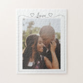 Personalisiertes Foto Liebe Herztypografie Puzzle (Vertikal)