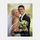 Personalisiertes Foto Liebe Hochzeit Willkommen Acrylschild (Vorderseite)