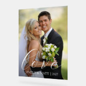 Personalisiertes Foto Liebe Hochzeit Willkommen Acrylschild (Winkel)