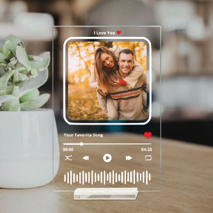 Personalisiertes Foto Liebe Music Plaque Acrylschild