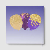 Personalisiertes Foto Lila Glitzer, 16. Geburtstag Gästebuch (Rückseite)