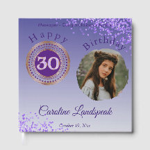 Personalisiertes Foto Lila Glitzer, 30. Geburtstag