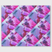 Personalisiertes Foto Lila rosa Geschenkpapier (Flach)