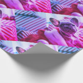 Personalisiertes Foto Lila rosa Geschenkpapier (Ecke)