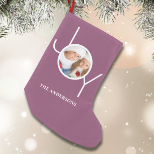 Personalisiertes Foto Lila Weihnachten Kleiner Weihnachtsstrumpf