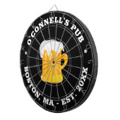 Personalisiertes Foto Logo Name Testdatum schwarz Dartscheibe (Vorderseite rechts)