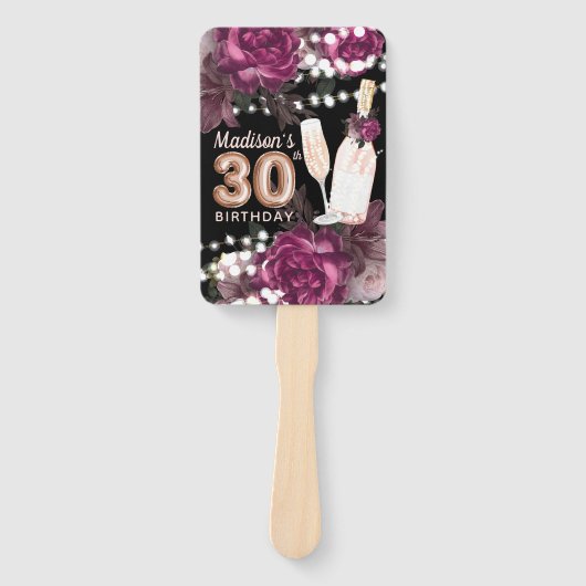 Personalisiertes Foto Luxus 30. Geburtstag Fächer (Vorderseite)