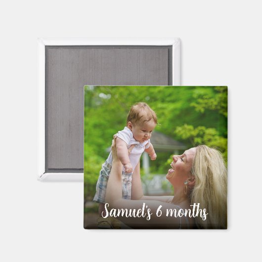 Personalisiertes Foto-Magnet mit Namen Magnet (Vorderseite/Rückseite)