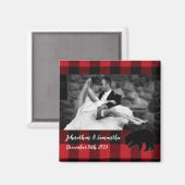 Personalisiertes Foto Magnet Red Buffalo Karierter (Vorderseite/Rückseite)