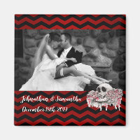 Personalisiertes Foto Magnet Schädel Rose Gothic C