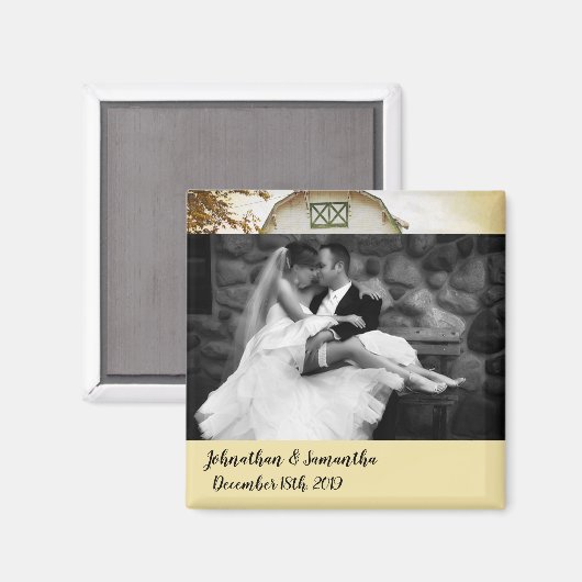 Personalisiertes Foto Magnet Sonnenuntergang Stall (Vorderseite/Rückseite)