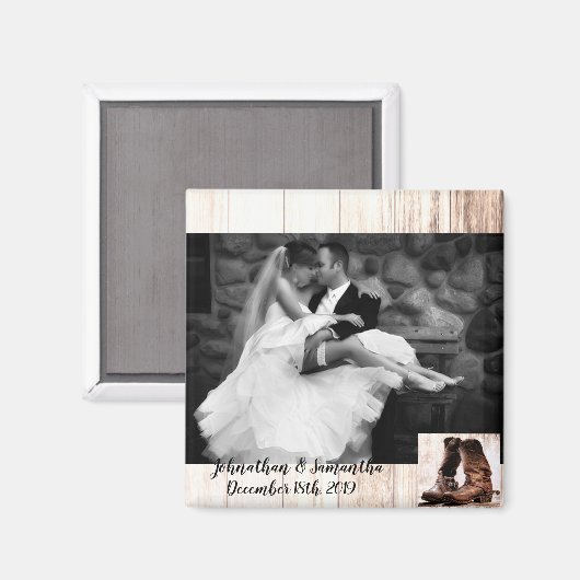 Personalisiertes Foto Magnet sticht Land rustikal (Vorderseite/Rückseite)