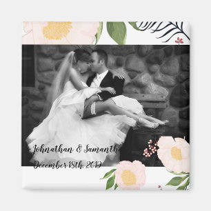Personalisiertes Foto Magnet Weißblume Blume auf