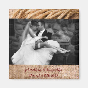 Personalisiertes Foto-Magnet Weizen auf Jutesack C Magnet