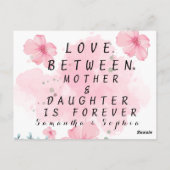 Personalisiertes Foto Mama zitieren rosa Mütter Ta Postkarte (Rückseite)