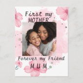 Personalisiertes Foto Mama zitieren rosa Mütter Ta Postkarte (Vorderseite)