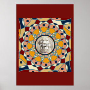 Personalisiertes Foto-Mandala-Design-Babyshirt Poster