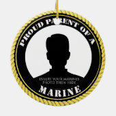 Personalisiertes Foto Marine Parnament Ornament (Hinten)