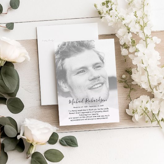 Personalisiertes Foto-Memorial Dankeschön Karte