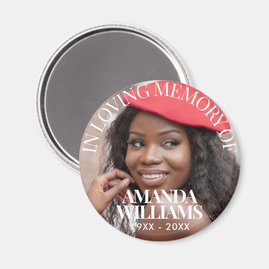 Personalisiertes Foto Memorial elegant Magnet (Vorderseite/Rückseite)