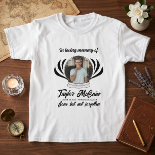 Personalisiertes Foto-Memorial Elegantes Schwarzes T-Shirt