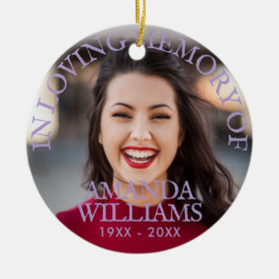 Personalisiertes Foto Memorial Liliac Keramik Ornament