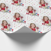 Personalisiertes Foto Merry Alles bunt Geschenkpapier (Ecke)