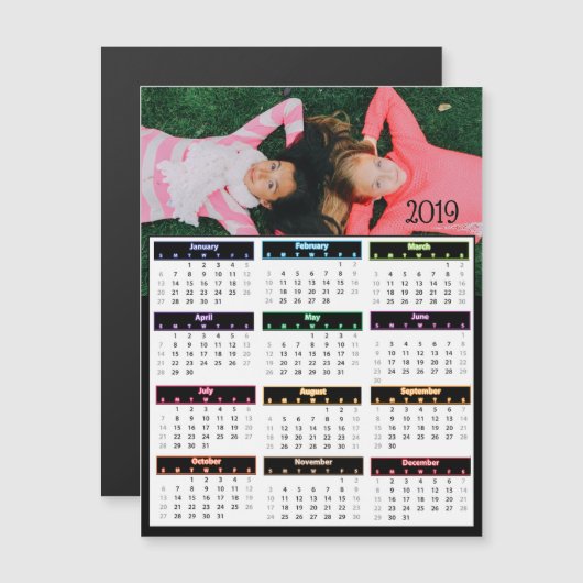 Personalisiertes Foto Mini-Kalender 2019 Magneteinladung (Vorne/Hinten)