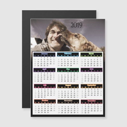Personalisiertes Foto Mini-Kalender 2019 Magneteinladung (Vorne/Hinten)