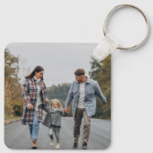 Personalisiertes Foto Minimalistischer Rahmen Schlüsselanhänger (Rückseite)