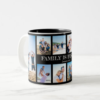 Personalisiertes Foto mit 10 Fotos Zweifarbige Tasse