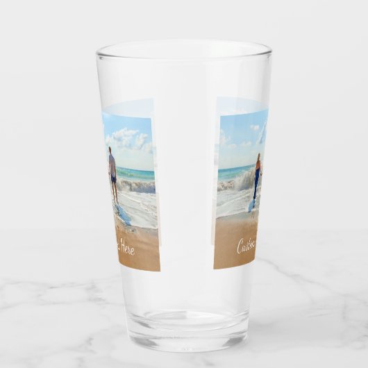 Personalisiertes Foto mit benutzerdefiniertem Text Glas (Rechts)