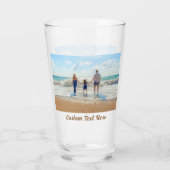 Personalisiertes Foto mit benutzerdefiniertem Text Glas (Rückseite)