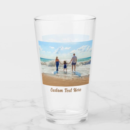 Personalisiertes Foto mit benutzerdefiniertem Text Glas (Vorderseite)