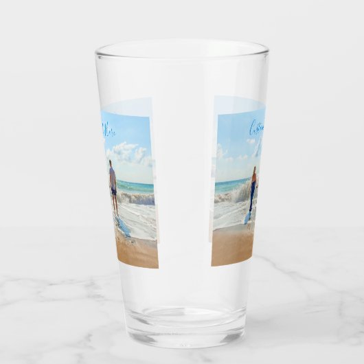 Personalisiertes Foto mit benutzerdefiniertem Text Glas (Rechts)