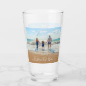 Personalisiertes Foto mit benutzerdefiniertem Text Glas (Rückseite)