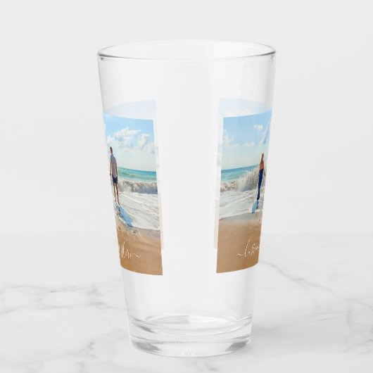 Personalisiertes Foto mit benutzerdefiniertem Text Glas (Rechts)