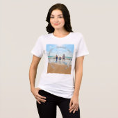 Personalisiertes Foto mit benutzerdefiniertem Text Tri-Blend Shirt (Vorderseite voll)