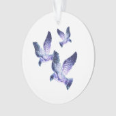 Personalisiertes Foto mit blauen Weihnachtstauben Ornament (Vorderseite)