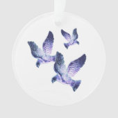 Personalisiertes Foto mit blauen Weihnachtstauben Ornament (Vorderseite)