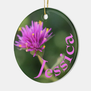 Personalisiertes Foto mit Blumen Lila Blumen Natur Keramikornament