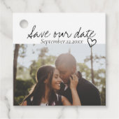 Personalisiertes Foto mit Datum gerettet Geschenkanhänger (Vorderseite)