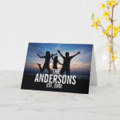 Personalisiertes Foto mit Familienname Karte (Gelbe Blume)