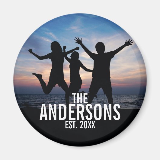 Personalisiertes Foto mit Familienname Magnet (Vorne)