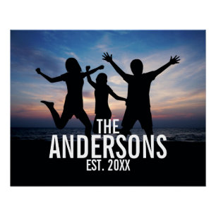Personalisiertes Foto mit Familienname Poster