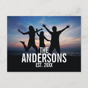 Personalisiertes Foto mit Familienname Postkarte